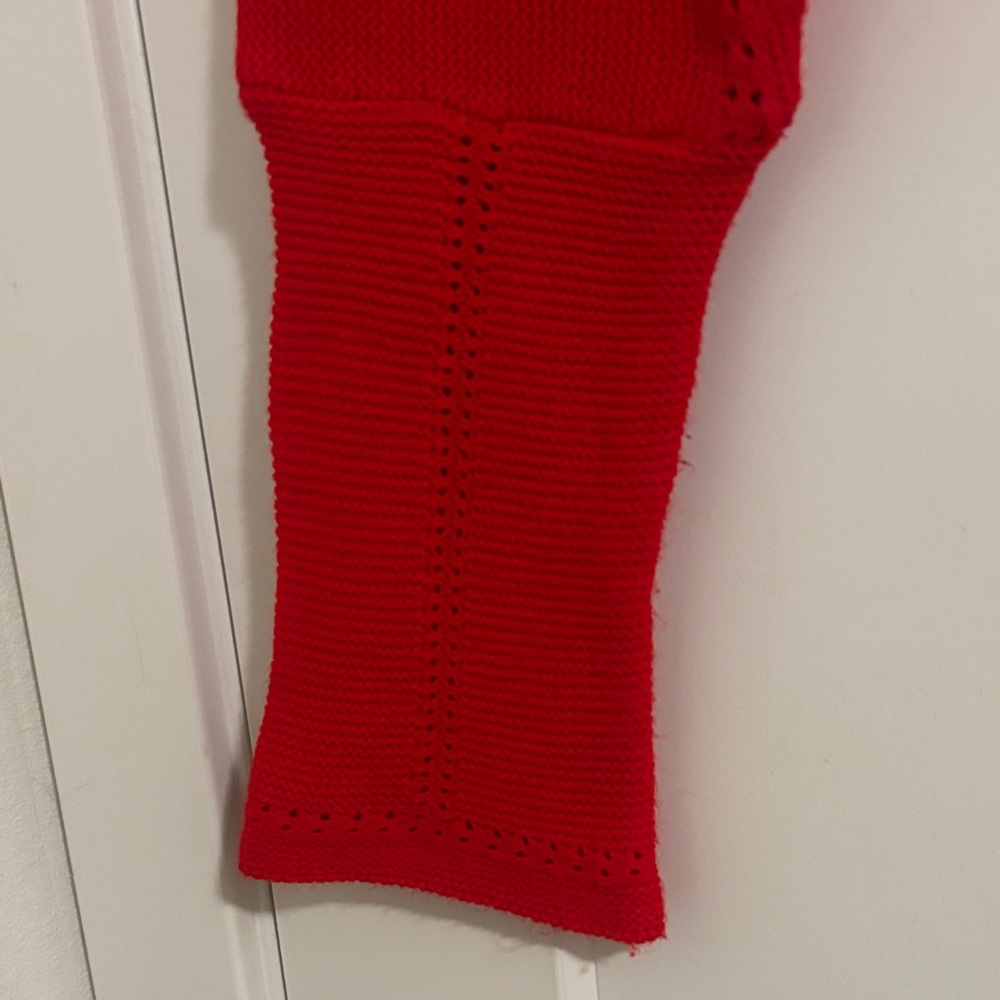 Mauve Anthropologie Vibrant Red Shrug cropped sweater one size - Picture 3 of 6